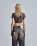 Undergold Blusa Basics Baby Tee – Brown