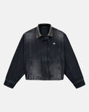 Monoic Aviator Denim Jacket - Negro Desgastado