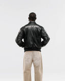 Monoic Aviator Leather Jacket – Jet Black
