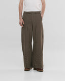Monoic Barrel Fit Houndstooth Trousers - Café
