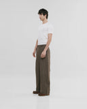 Monoic Barrel Fit Houndstooth Trousers - Café