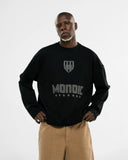 MONOIC - Camiseta Oversized Shield Waffle Long Sleeve - Negro (Exclusive)