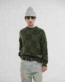 Monoic Checkered Knitwear Sweater - Verde Oliva