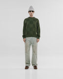Monoic Checkered Knitwear Sweater - Verde Oliva