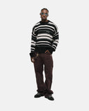 Monoic Striped Knitwear Sweater – Negro, Crema Y Gris
