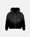 Monoic Zip Hoodie Monoic Records - Negro Desgastado