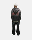 Monoic Zip Hoodie Monoic Records - Negro Desgastado
