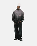 Monoic Zip Hoodie Monoic Records - Negro Desgastado