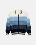 Monoic Zip Polo Gradient Knitwear - Azul Y Crema