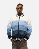 Monoic Zip Polo Gradient Knitwear - Azul Y Crema