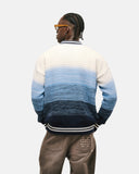 Monoic Zip Polo Gradient Knitwear - Azul Y Crema