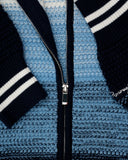 Monoic Zip Polo Gradient Knitwear - Azul Y Crema