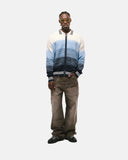 Monoic Zip Polo Gradient Knitwear - Azul Y Crema
