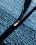 Monoic Zip Polo Gradient Knitwear - Azul Y Crema