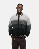 Monoic Zip Polo Gradient Knitwear - Negro Y Gris