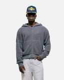 Monoic Zip Knitwear Hoodie - Gris Raton