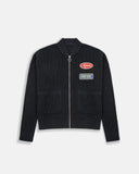 Monoic Zip Up Knit Bomber Jacket - Negro