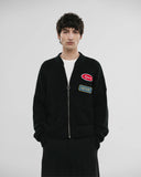 Monoic Zip Up Knit Bomber Jacket - Negro