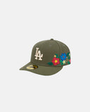 New Era Gorra Los Angeles Dodgers Mlb Tonal Florals 59Fifty Cerrada Verde