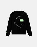 Old Maquiina Crewneck Mapa De Colombia Negro