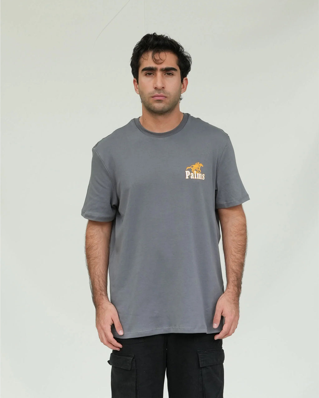 PALMS CAPRA HORSE STAMP T-SHIRT GREY