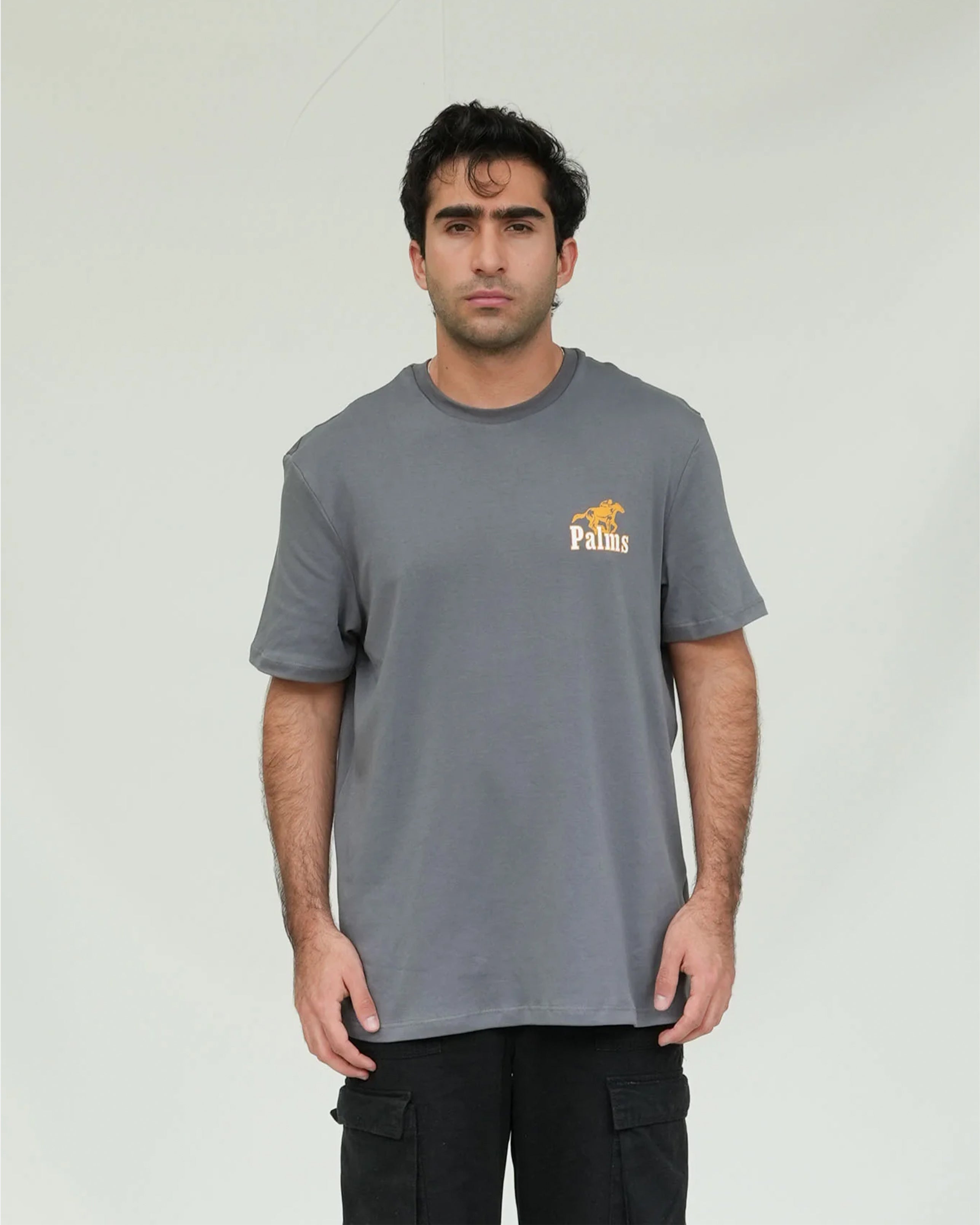 PALMS CAPRA HORSE STAMP T-SHIRT GREY