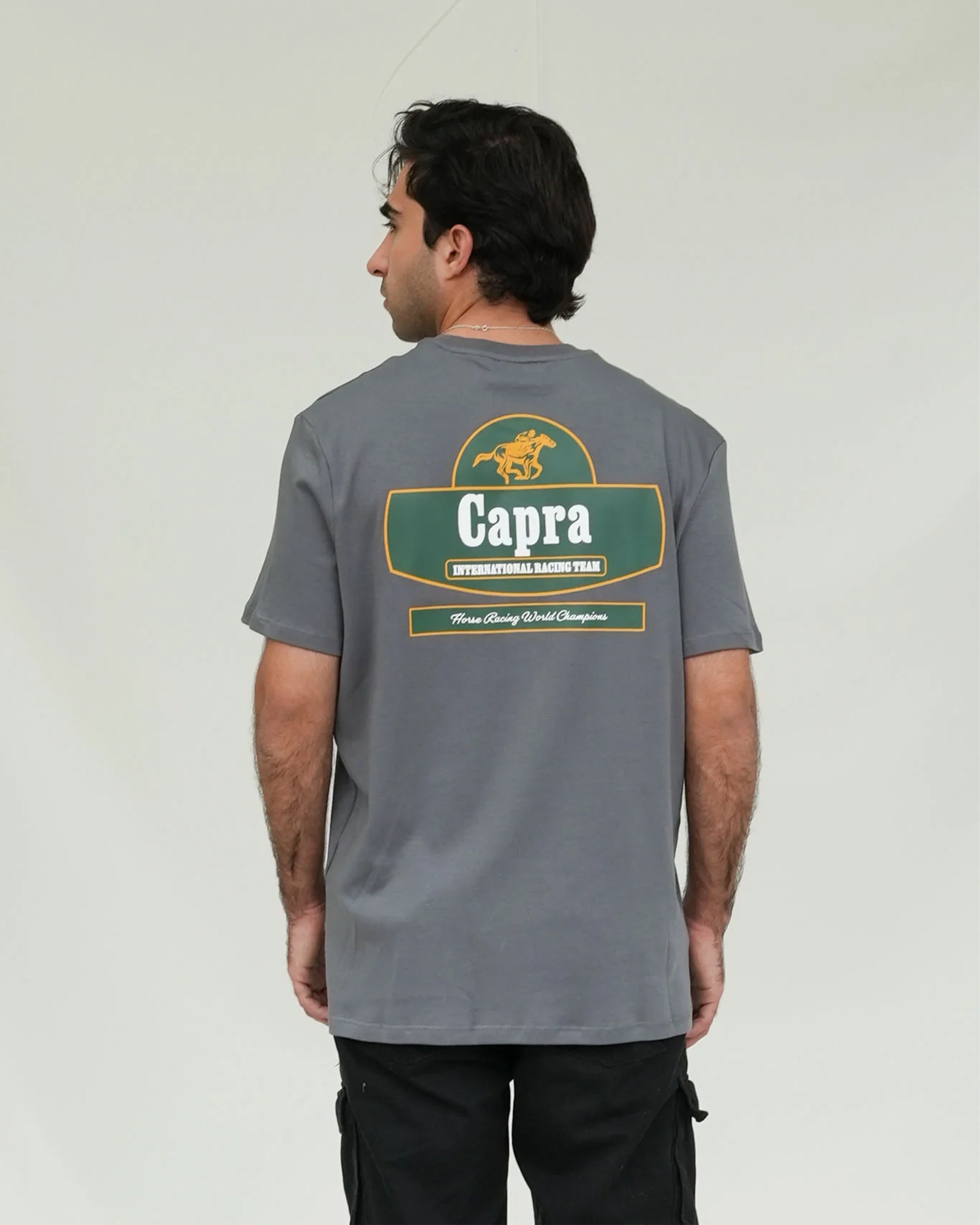 PALMS CAPRA HORSE STAMP T-SHIRT GREY