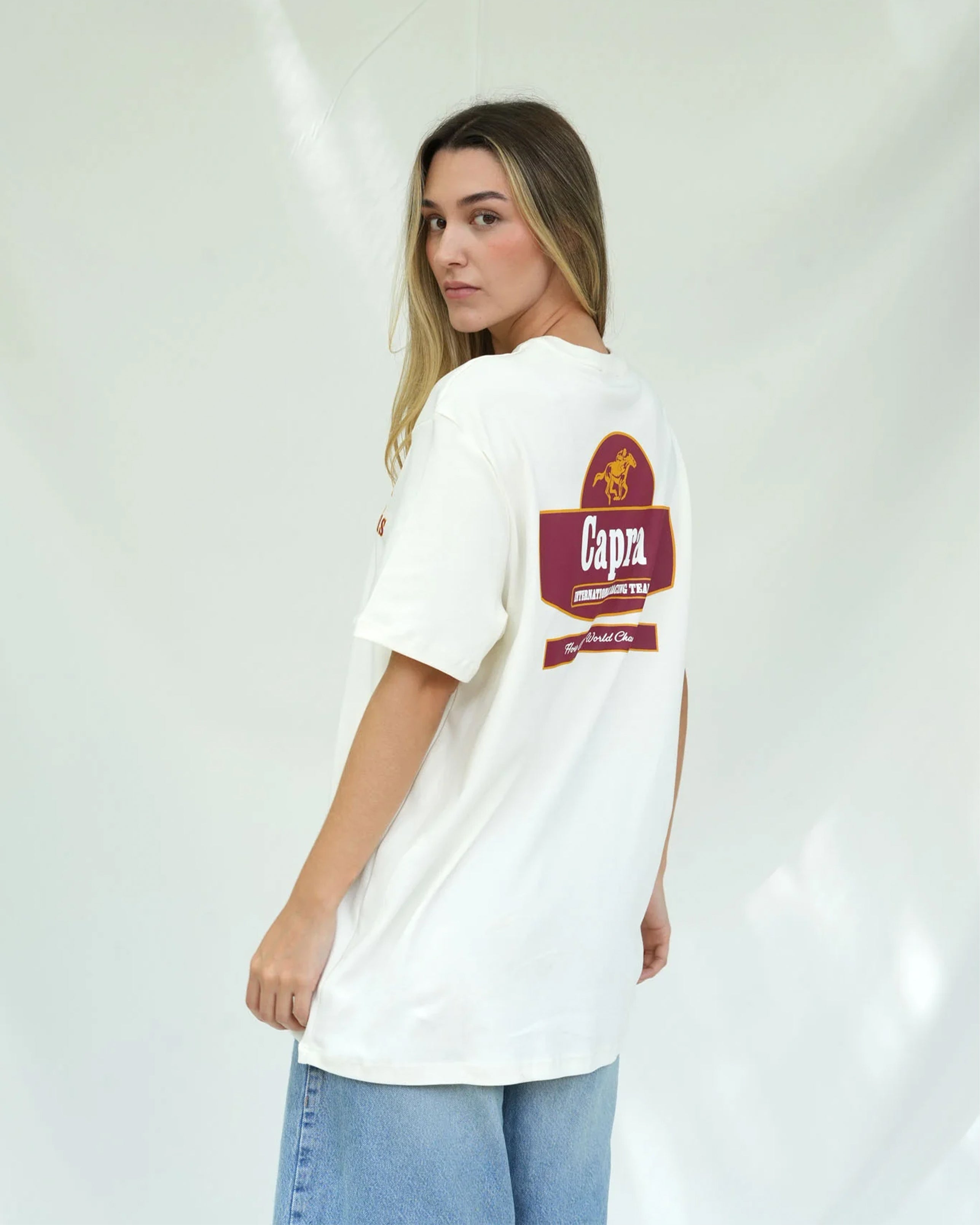 PALMS CAPRA HORSE STAMP T-SHIRT WHITE