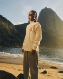 Palms Capra Monogram Ivory Full-Zip Knit