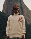 Palms Capra Monogram Ivory Full-Zip Knit