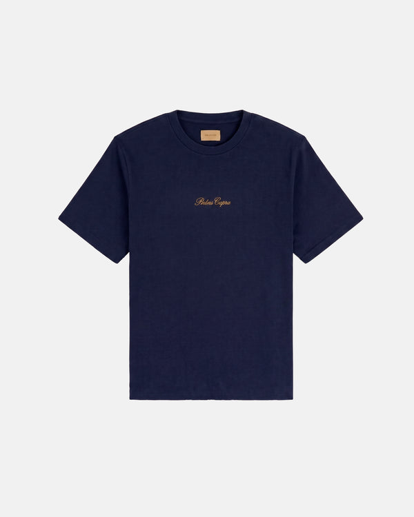 PALMS CAPRA - Palms Embroidery Tshirt - Blue