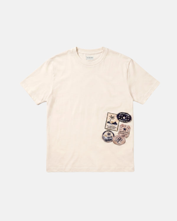 PALMS CAPRA - Palms Patches Tshirt - Ivory
