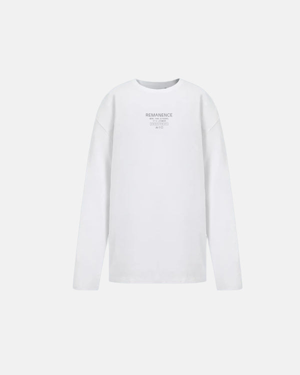 REMANENCE - Camiseta Manga Larga Raw - Blanco
