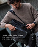 THE FRENCHIE CO - Titanium Anti-Theft Speed Backpack Limited Edition - Titanium Black Suede