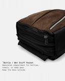THE FRENCHIE CO - Titanium Anti-Theft Speed Backpack Limited Edition - Titanium Brown Suede