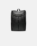 Morral THE FRENCHIE CO Leather Anti-Theft Speed Backpack en cuero italiano negro, vista frontal