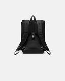 Morral THE FRENCHIE CO Leather Anti-Theft Speed Backpack en cuero italiano negro, vista posterior, espaldar y correas