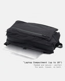 Morral THE FRENCHIE CO Leather Anti-Theft Speed Backpack en cuero italiano negro, compartimento para portatil de hasta 16 pulgadas