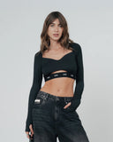 TRUE ACTIVE ELASTIC LS TOP - BLACK