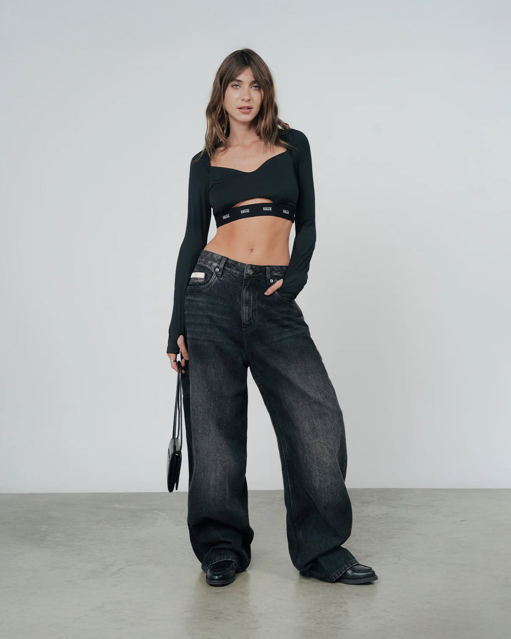 TRUE ACTIVE ELASTIC LS TOP - BLACK