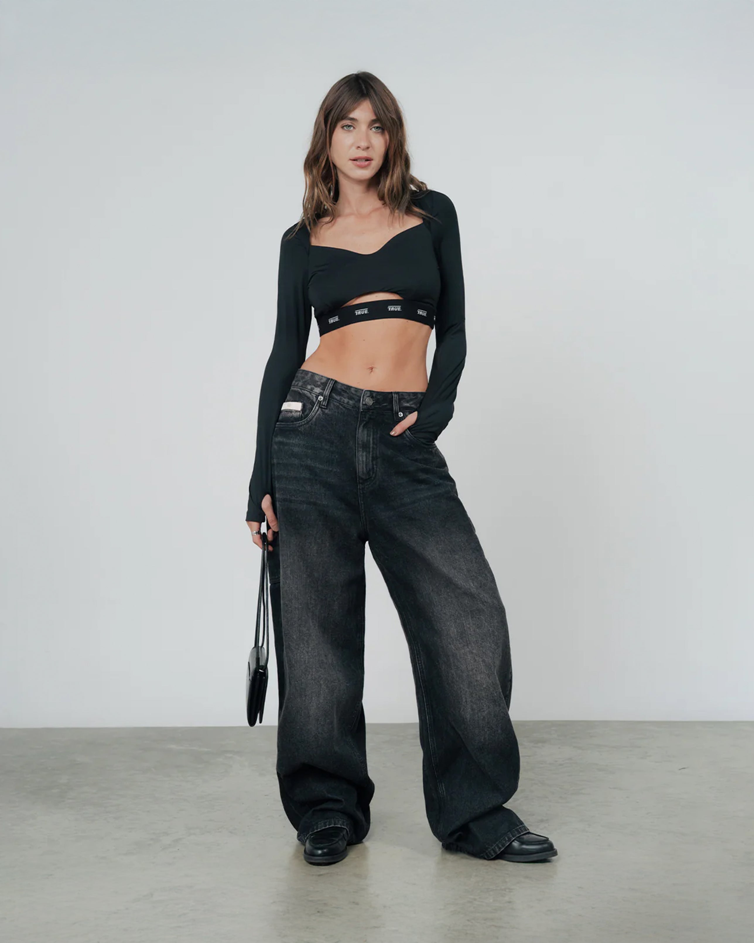 TRUE ACTIVE ELASTIC LS TOP - BLACK