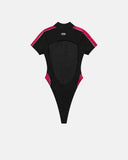 True racing open back ls bodysuit – Black