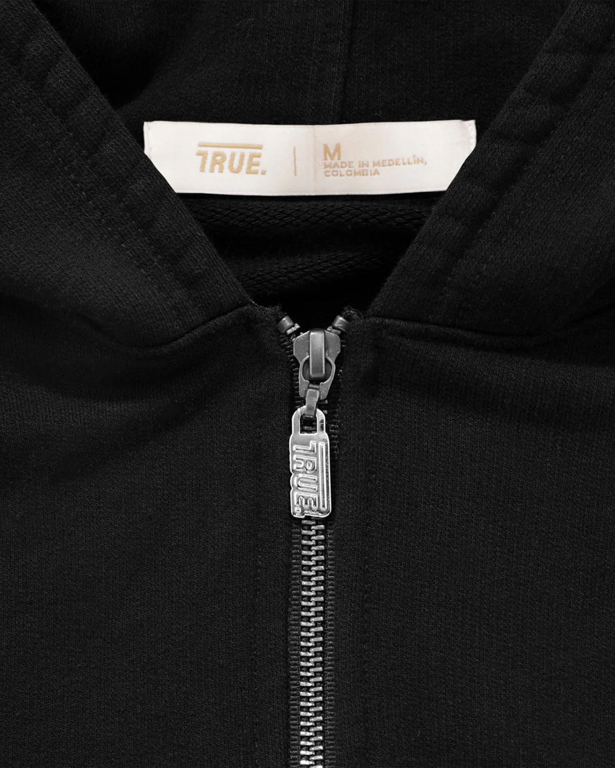 TRUE CLASSIC ZIPPER HOODIE - BLACK