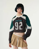 True Cropped Football Jersey - Brown