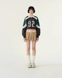 True Cropped Football Jersey - Brown