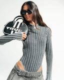 TRUE - Daily Ribbed Bodysuit - Black