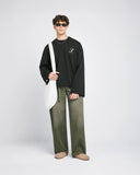 TRUE DIRTY-WASH LOW-RISE PANTS - MILITARY GREEN