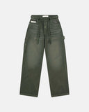 TRUE DIRTY-WASH LOW-RISE PANTS - MILITARY GREEN