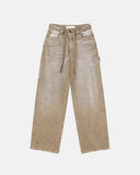 TRUE DIRTY-WASH MID-RISE PANTS - SAND