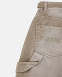 TRUE DIRTY-WASH MID-RISE PANTS - SAND